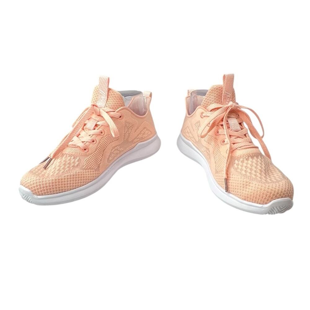 Propet Athletic Walking Shoes 6.5 TravelBound Spright Peach Stretch Mesh Sneaker